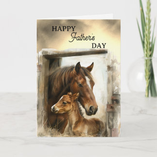 Happy Father's Day Horse and Foal Karte