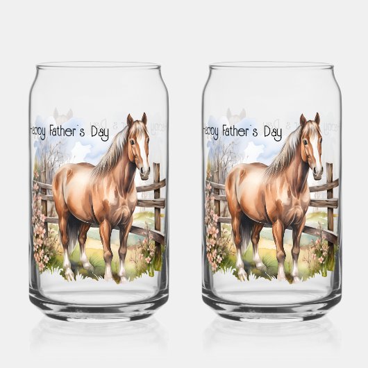 Happy Father's Day Horse Fence Pasture Dosenglas (Rückseite)