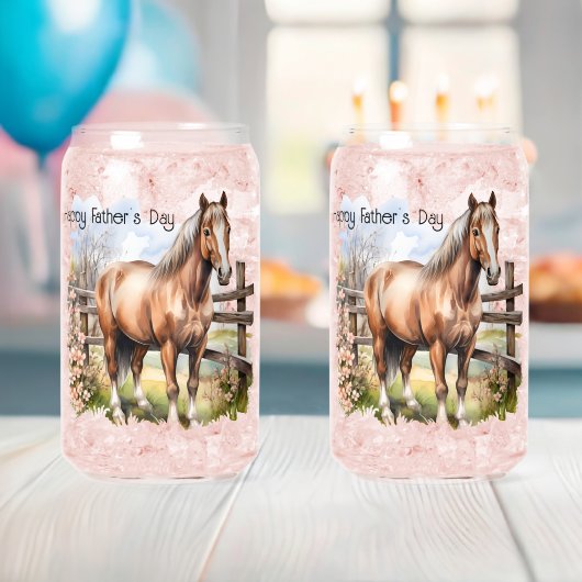 Happy Father's Day Horse Fence Pasture Dosenglas (Insitu (Baby Party))