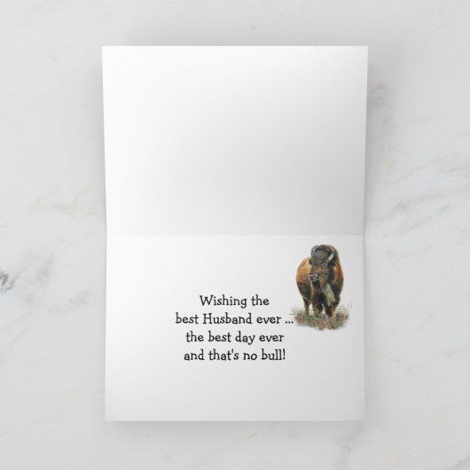 Happy Father's Day Husband Buffalo Bison Karte (Innenseite)