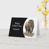 Happy Father's Day Husband Buffalo Bison Karte (Gelbe Blume)