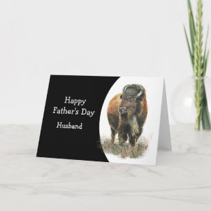 Happy Father's Day Husband Buffalo Bison Karte