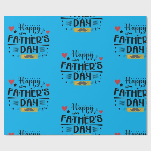 Happy Father's Day Leaping Frösche Hört Mustache Geschenkpapier (Flach)