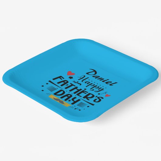 Happy Father's Day Leaping Frösche Hört Mustache Pappteller (Gewinkelt)