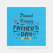 Happy Father's Day Leaping Frösche Hört Mustache Serviette (Vorderseite)