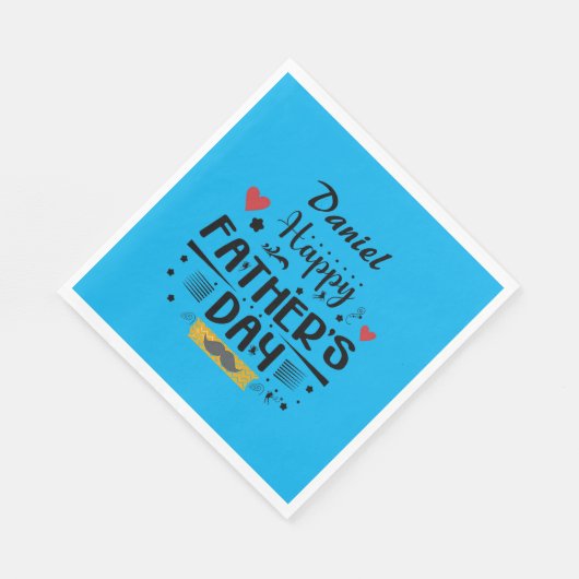 Happy Father's Day Leaping Frösche Hört Mustache Serviette (Ecke)