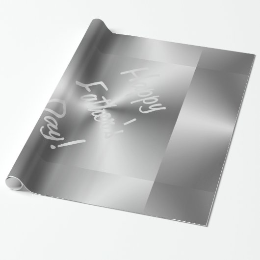 Happy Father's Day Metallic Silver Geschenk Wrappi Geschenkpapier (Ungerollt)