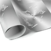 Happy Father's Day Metallic Silver Geschenk Wrappi Geschenkpapier (Rolleneckpunkt)