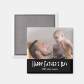 Happy Father's Day Modern Photo Black White  Magnet (Vorderseite/Rückseite)