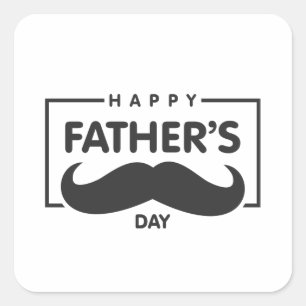 Happy Father's Day Mustache Aufkleber