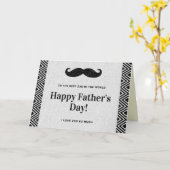 Happy Father's Day Mustache Glitzer Card Karte (Gelbe Blume)