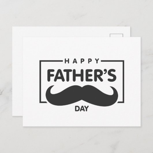 Happy Father's Day Mustache | Postkarte (Vorne/Hinten)