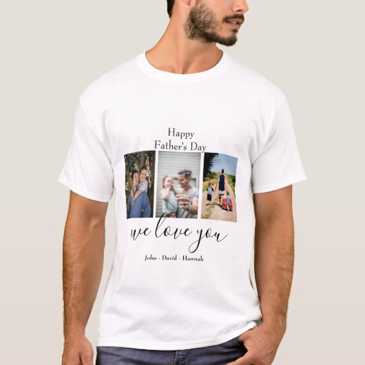 Happy Father's DAY-Niedlich Foto Collage T - Shirt (Vorderseite)