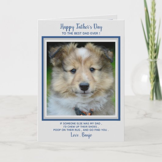 Happy Father's Day - Niedlicher Funny Dog Vater - Dankeskarte (Vorderseite)