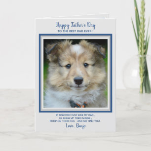 Happy Father's Day - Niedlicher Funny Dog Vater -  Dankeskarte
