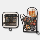 Happy Father's Day Ofenhandschuh & Topflappen-Set (Vorderseite)