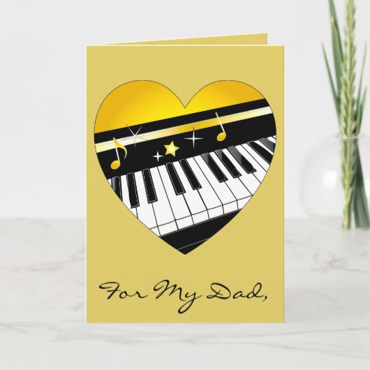 Happy Father's Day Piano and Music Karte (Vorderseite)