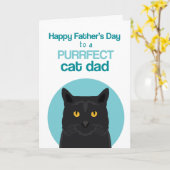 Happy Father's Day Purfect Black Cat Karte (Gelbe Blume)