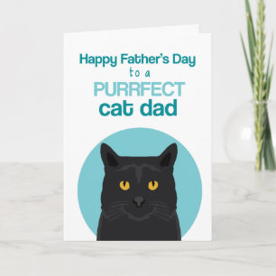 Happy Father's Day Purfect Black Cat Karte