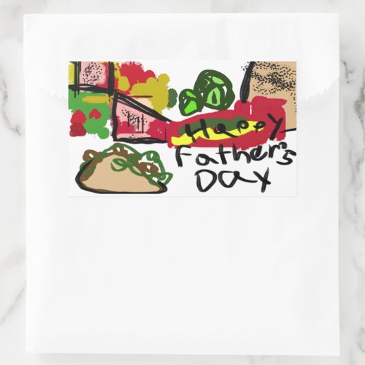 Happy Father's Day Rechteckiger Aufkleber (Tasche)