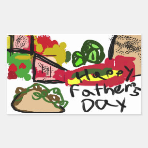 Happy Father's Day Rechteckiger Aufkleber