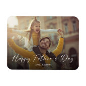Happy Father's Day Script Foto Modern Simple Magnet (Horizontal)