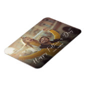 Happy Father's Day Script Foto Modern Simple Magnet (Linke Seite)
