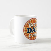 Happy Father's Day Shirt - Retro Abzeichen Kaffeetasse (Vorderseite Links)