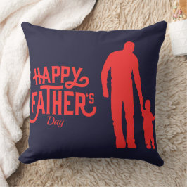 Happy Father's Day Silhouettes Holding Hands Kissen