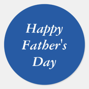 Happy Father's Day Simple Blue Runder Aufkleber