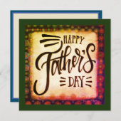 Happy Father's Day Square Inspirivity modern Mitteilungskarte (Vorne/Hinten)
