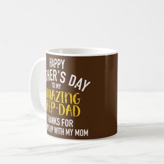 Happy Father's Day Step Dad Kaffeetasse (Vorderseite Links)