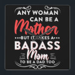 Happy Father's Day To The Best Single Mom Quadratische Wanduhr<br><div class="desc">Happy Father's Day To The Best Single Mom</div>