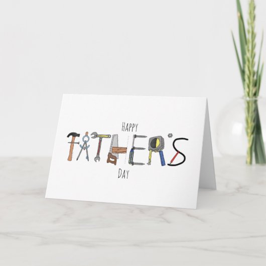 Happy Father's Day Tools Folding Card Karte (Vorderseite)