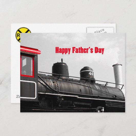 Happy Father's Day Train Postcard Postkarte (Vorne/Hinten)