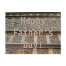 Happy Father's Day Train Tracks, Bahn Postkarte