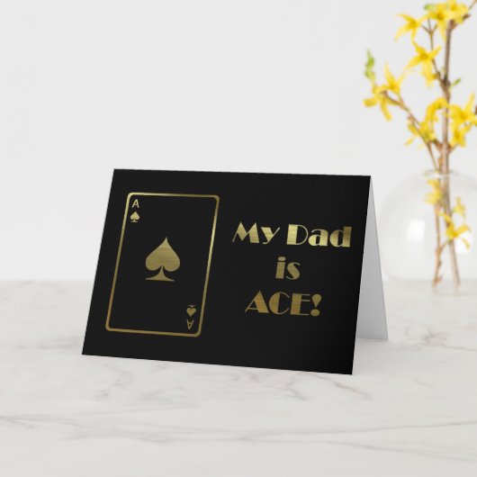 Happy Father's Day with ace card and gold Karte (Gelbe Blume)