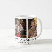 Happy Father's Day World's Best Vater 3 Foto Kaffeetasse (VorderseiteRechts)