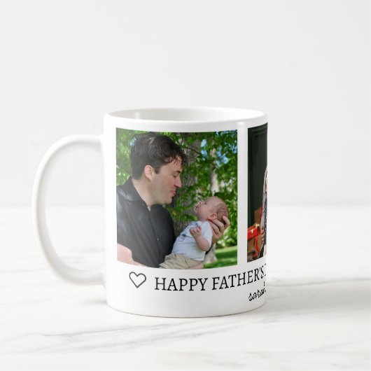 Happy Father's Day World's Best Vater 3 Foto Kaffeetasse (Links)