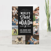 Happy Father's Day World's Best Vater Foto Collage Karte (Vorderseite)