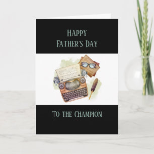 Happy Father's Day Writer Typewritter Vintage Karte