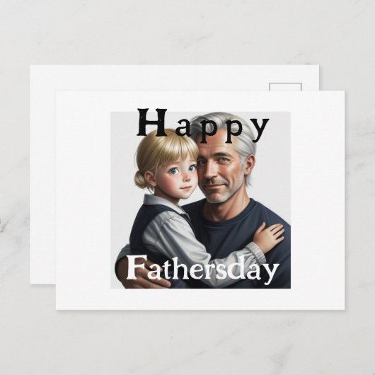 Happy Fathersday. Fijne vaderdag Postkarte (Vorne/Hinten)