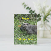 Happy February 2nd Custom Groundhog Postcards Postkarte (Stehend Vorderseite)