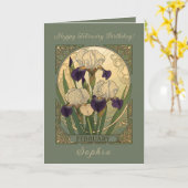 Happy February Birthday Iris Flowers Karte (Gelbe Blume)