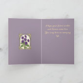 Happy February Birthday Viola Flowers Karte (Innenseite)