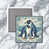 Happy Feet Penguin Ice Bird Couple Snow Glacier Magnet