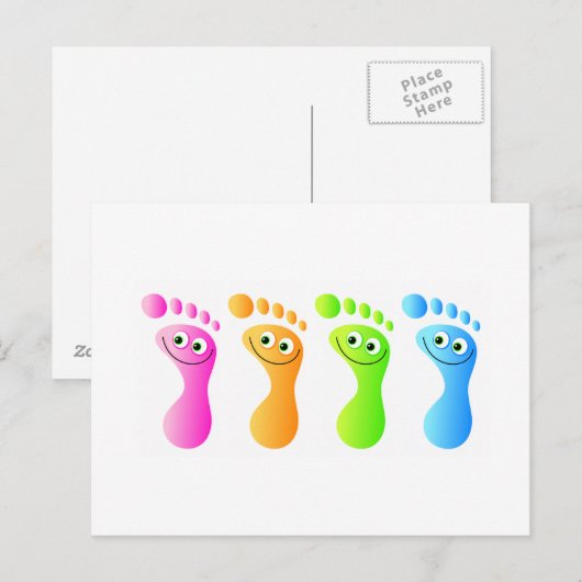 Happy Feet Postkarte (Vorne/Hinten)