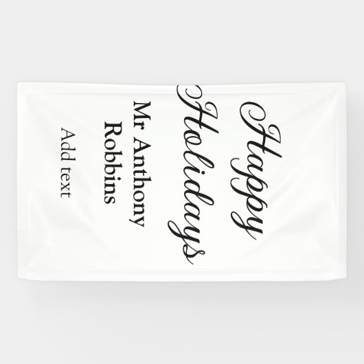 Happy Feiertage hinzufügen Name Datum Jahr einfach Banner (Horizontal)