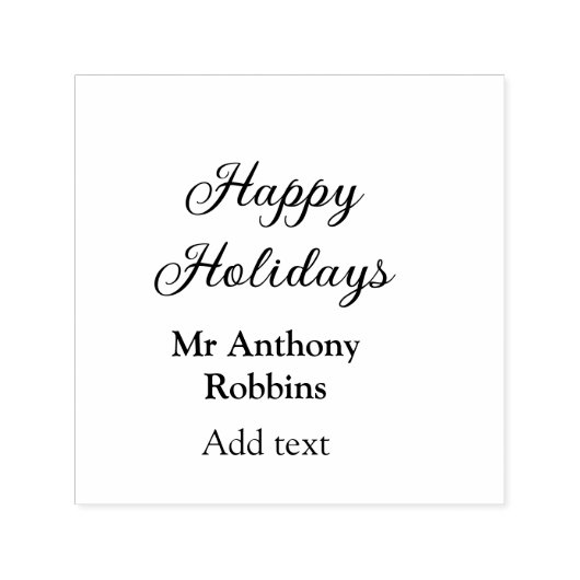 Happy Feiertage hinzufügen Name Datum Jahr einfach Permastempel (Design)