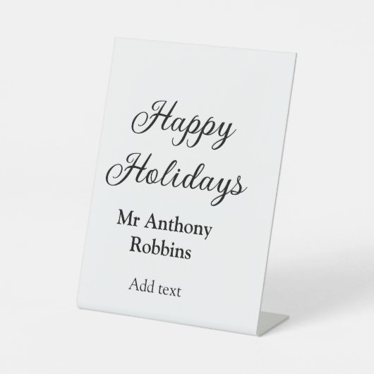 Happy Feiertage hinzufügen Name Datum Jahr einfach Sockelschild (Vorderseite)